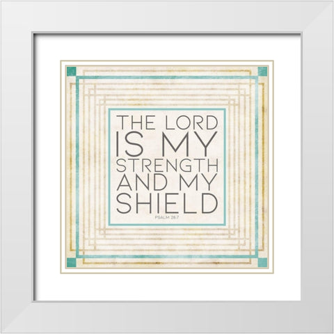 Shield White Modern Wood Framed Art Print with Double Matting by Villa, Mlli