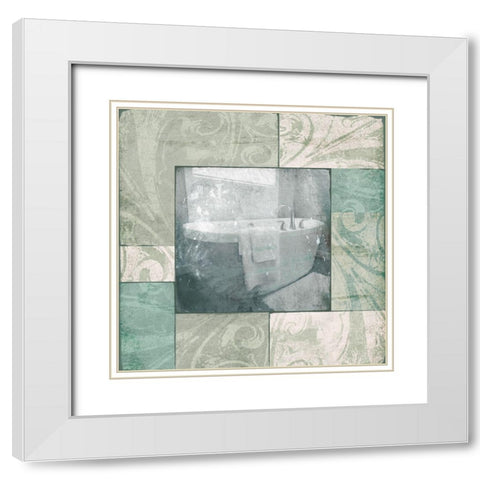 Bath Time White Modern Wood Framed Art Print with Double Matting by Villa, Mlli