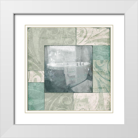 Bath Time White Modern Wood Framed Art Print with Double Matting by Villa, Mlli
