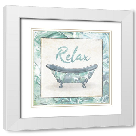 Relax Abstract Bath White Modern Wood Framed Art Print with Double Matting by Villa, Mlli