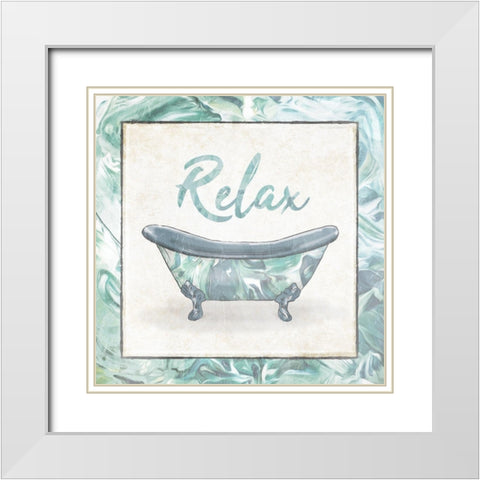 Relax Abstract Bath White Modern Wood Framed Art Print with Double Matting by Villa, Mlli