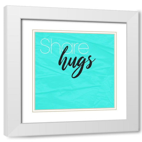 Share Hugs White Modern Wood Framed Art Print with Double Matting by Villa, Mlli