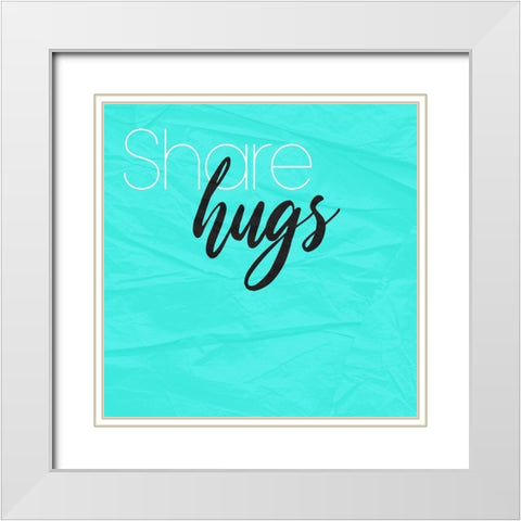 Share Hugs White Modern Wood Framed Art Print with Double Matting by Villa, Mlli