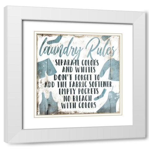 Laundry Rules Separate White Modern Wood Framed Art Print with Double Matting by Villa, Mlli