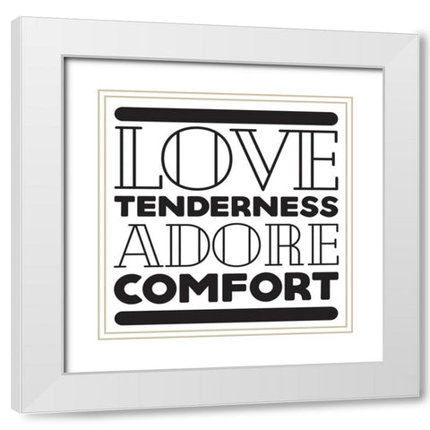 Love White Modern Wood Framed Art Print with Double Matting by Villa, Mlli