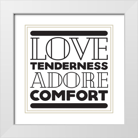 Love White Modern Wood Framed Art Print with Double Matting by Villa, Mlli