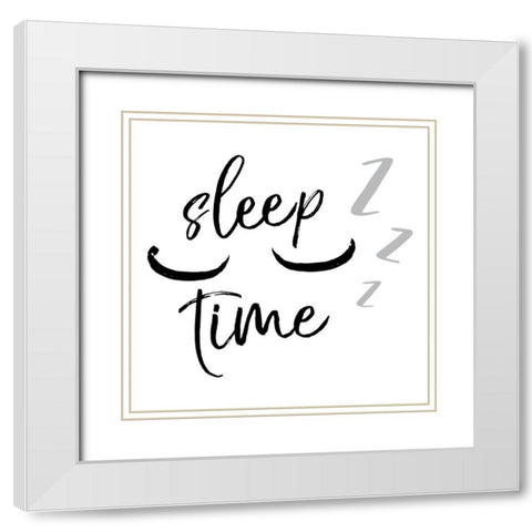 Sleep Time White Modern Wood Framed Art Print with Double Matting by Villa, Mlli