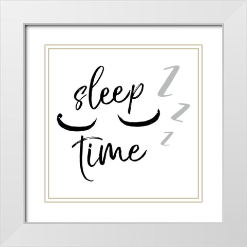 Sleep Time White Modern Wood Framed Art Print with Double Matting by Villa, Mlli