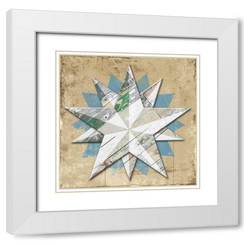 Wood Star White Modern Wood Framed Art Print with Double Matting by Villa, Mlli