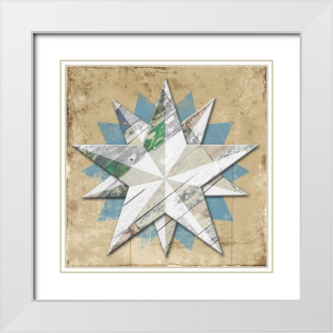 Wood Star White Modern Wood Framed Art Print with Double Matting by Villa, Mlli