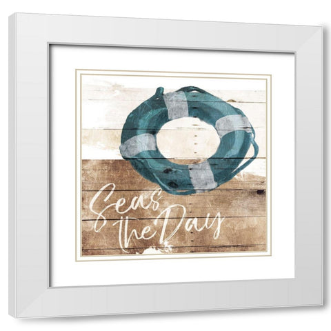 Seas The Day White Modern Wood Framed Art Print with Double Matting by Villa, Mlli