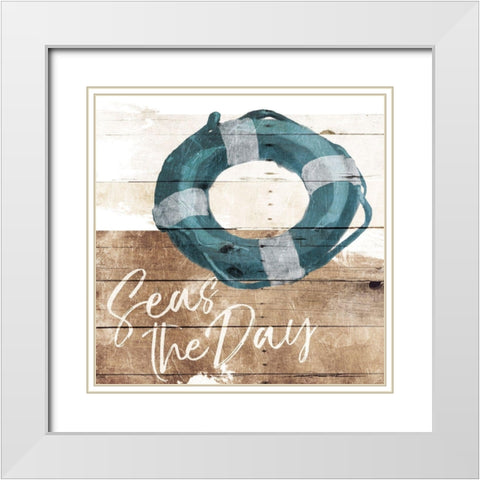 Seas The Day White Modern Wood Framed Art Print with Double Matting by Villa, Mlli