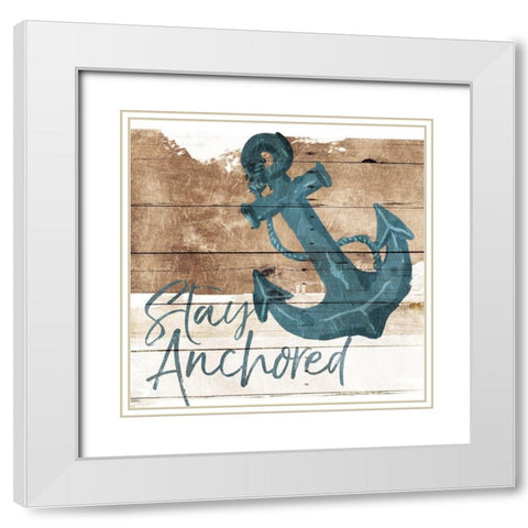 Stay Anchored White Modern Wood Framed Art Print with Double Matting by Villa, Mlli