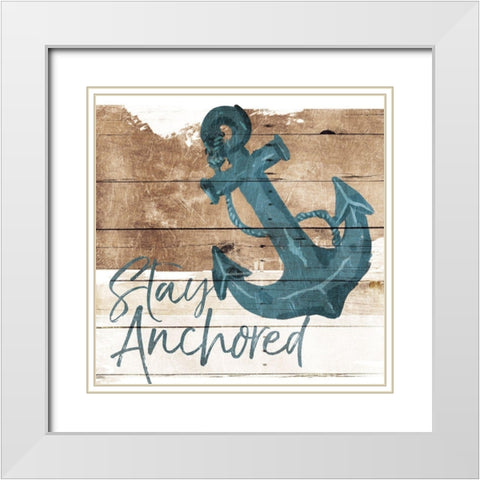 Stay Anchored White Modern Wood Framed Art Print with Double Matting by Villa, Mlli