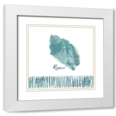 Renew Shell White Modern Wood Framed Art Print with Double Matting by Villa, Mlli