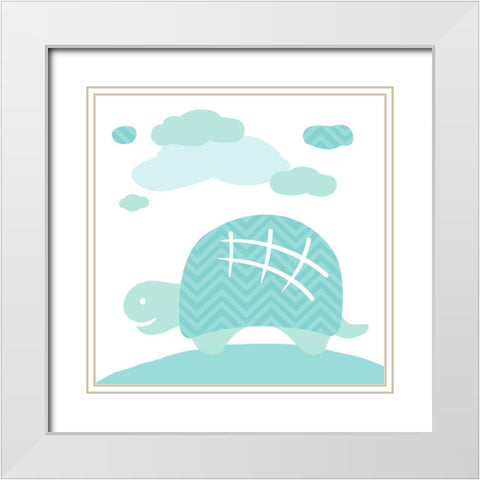 Turtle Fun White Modern Wood Framed Art Print with Double Matting by Villa, Mlli