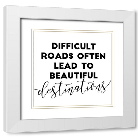 Destination Simple White Modern Wood Framed Art Print with Double Matting by Villa, Mlli