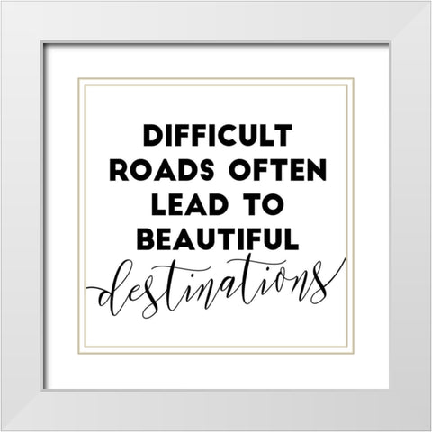 Destination Simple White Modern Wood Framed Art Print with Double Matting by Villa, Mlli