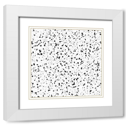 BW Speckles White Modern Wood Framed Art Print with Double Matting by Villa, Mlli