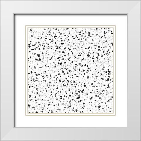 BW Speckles White Modern Wood Framed Art Print with Double Matting by Villa, Mlli