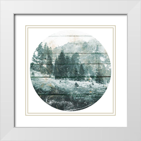 Into The Deep Circle Mate White Modern Wood Framed Art Print with Double Matting by Villa, Mlli