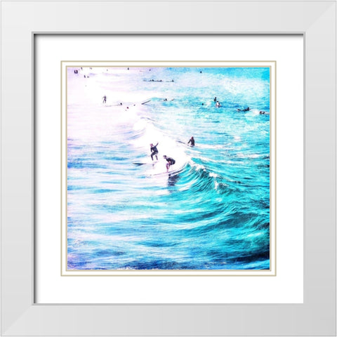 Wave Time White Modern Wood Framed Art Print with Double Matting by Villa, Mlli