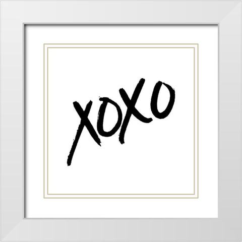 Xoxo White Modern Wood Framed Art Print with Double Matting by Villa, Mlli