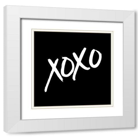 Xoxo Black White Modern Wood Framed Art Print with Double Matting by Villa, Mlli