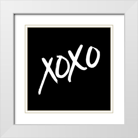 Xoxo Black White Modern Wood Framed Art Print with Double Matting by Villa, Mlli