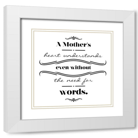 Mothers Heart White Modern Wood Framed Art Print with Double Matting by Villa, Mlli