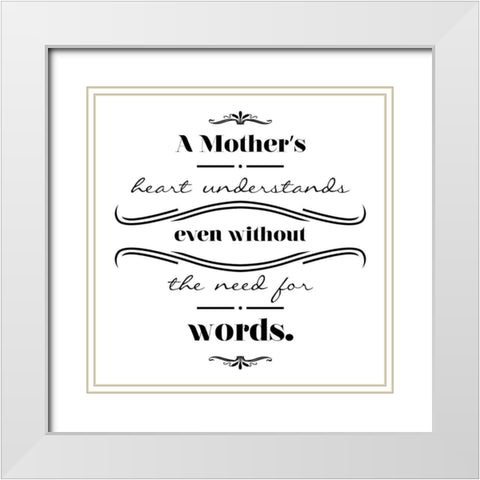 Mothers Heart White Modern Wood Framed Art Print with Double Matting by Villa, Mlli