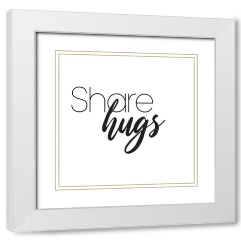 Share Hugs White Modern Wood Framed Art Print with Double Matting by Villa, Mlli