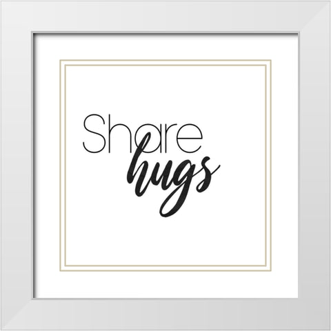 Share Hugs White Modern Wood Framed Art Print with Double Matting by Villa, Mlli