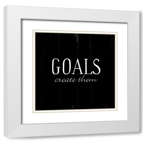 Goals Black White Modern Wood Framed Art Print with Double Matting by Villa, Mlli