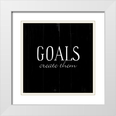 Goals Black White Modern Wood Framed Art Print with Double Matting by Villa, Mlli