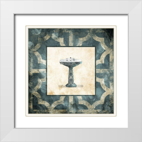 Muted Blue Sink White Modern Wood Framed Art Print with Double Matting by Villa, Mlli