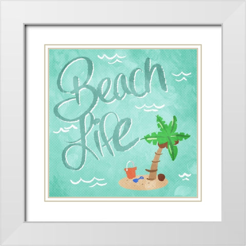 Beach Life White Modern Wood Framed Art Print with Double Matting by Villa, Mlli