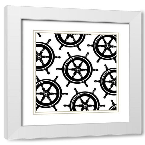 Steering Wheels White Modern Wood Framed Art Print with Double Matting by Villa, Mlli