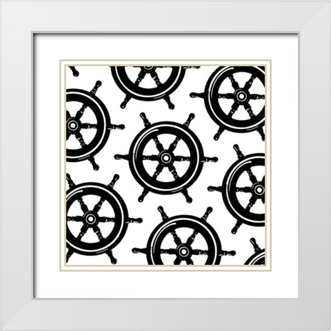 Steering Wheels White Modern Wood Framed Art Print with Double Matting by Villa, Mlli