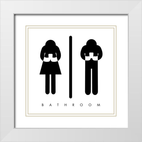 Bathroom Time White Modern Wood Framed Art Print with Double Matting by Villa, Mlli