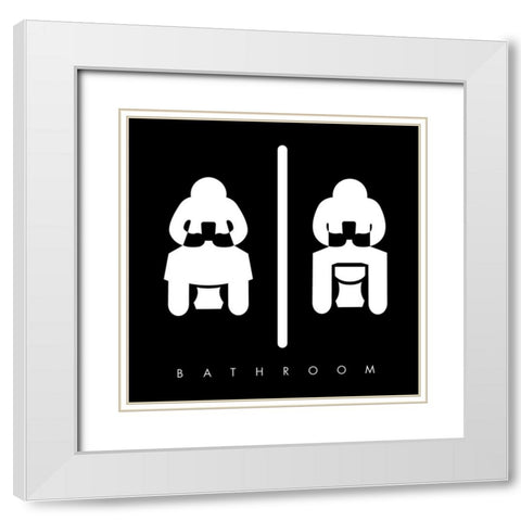 Sitting Bathroom Time Reverse White Modern Wood Framed Art Print with Double Matting by Villa, Mlli