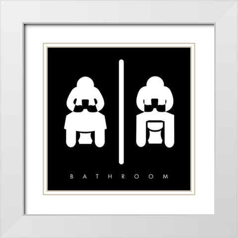 Sitting Bathroom Time Reverse White Modern Wood Framed Art Print with Double Matting by Villa, Mlli