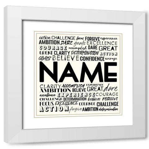 Full Of Inspirational Words White Modern Wood Framed Art Print with Double Matting by Villa, Mlli