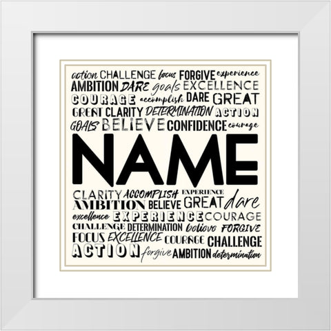 Full Of Inspirational Words White Modern Wood Framed Art Print with Double Matting by Villa, Mlli