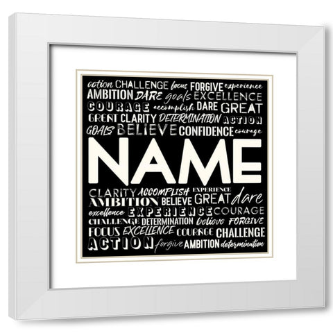 Full Of Inspirational Words Reverse White Modern Wood Framed Art Print with Double Matting by Villa, Mlli