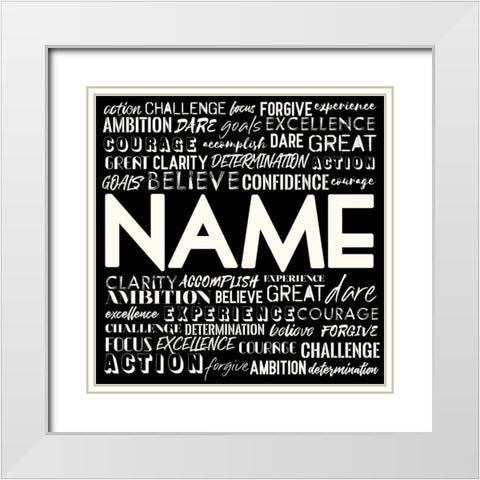Full Of Inspirational Words Reverse White Modern Wood Framed Art Print with Double Matting by Villa, Mlli