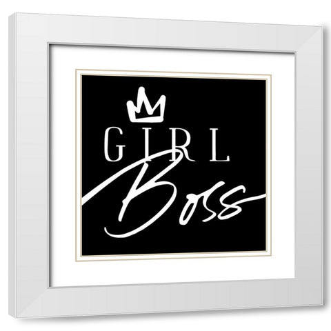 Girl Boss White Modern Wood Framed Art Print with Double Matting by Villa, Mlli