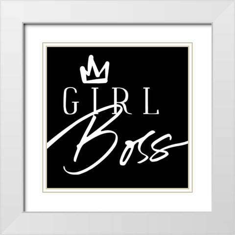Girl Boss White Modern Wood Framed Art Print with Double Matting by Villa, Mlli