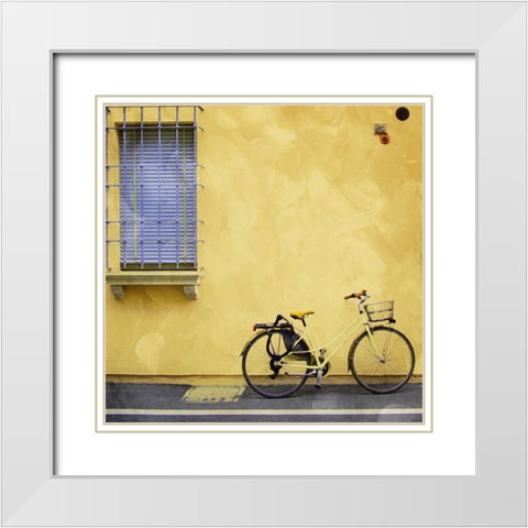 Relaxing In The Yellow White Modern Wood Framed Art Print with Double Matting by Villa, Mlli