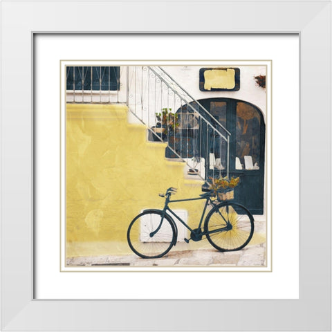 Steps In Yellow White Modern Wood Framed Art Print with Double Matting by Villa, Mlli